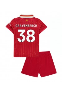 Liverpool Ryan Gravenberch #38 Jalkapallovaatteet Lasten Kotipeliasu 2024-25 Lyhythihainen (+ Lyhyet housut)